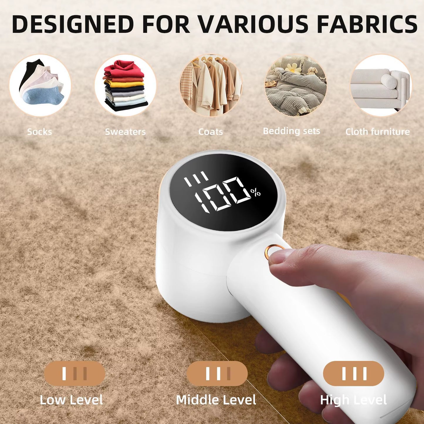 Electric Hair Ball Trimmer Household Clothes Shaver Rechargeable Portable LED Display Lint Remover for Clothing High-Capacity